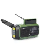 Nedis nødradio med DAB+, dynamosveiv og solcellepanel